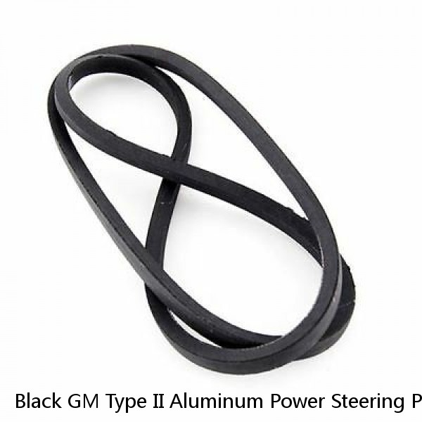 Black GM Type II Aluminum Power Steering Pulley Pump V Belt Style Dress Up