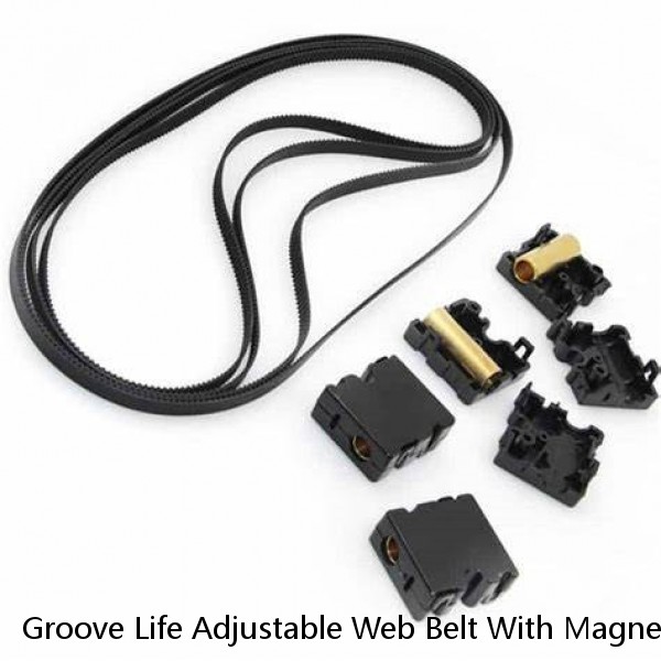 Groove Life Adjustable Web Belt With Magnetic Buckle - Olive/Gun Metal