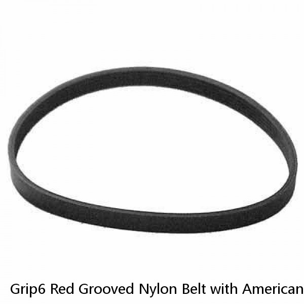 Grip6 Red Grooved Nylon Belt with American Flag Buckle 42" Waist Interchangeable